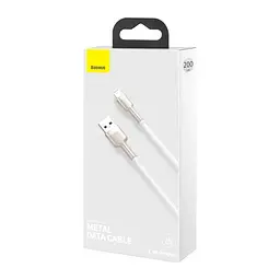 Кабель Baseus Cafule Series Metal Data Cable USB to Lightning 2.4A 1m White - мініатюра 3