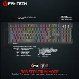 Ігрова клавіатура Fantech Soldier K612 з механічними перемикачами та RGB підсвічуванням (23826-01_829) - мініатюра 15