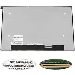 Матриця 14.0" NV140DRM-N42 2240х1400, 40pineDP, IPS, LED, SLIM без дод. панелі, матова, роз'єм праворуч внизу для ноутбука