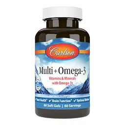 Вітаміни та мінерали Carlson Labs Multi + Omega 3, 60 капсул