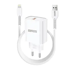 Мережевий зарядний пристрій для смартфона та планшета, AR012 24W White 1xUSB з кабелем USB-A to Lightning в комплекті, підтримка Quick Charge 3.0, швидка зарядка для iPhone та iPad, ArmorStandart (ARM69894)