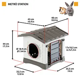 Будиночок для кроликів, морських свинок або тхорів Ferpalst Metro Station - мініатюра 2