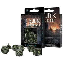 Набір кубиків Runic Black & glow-in-the-dark Dice Set , 7 шт. (SRUN03)