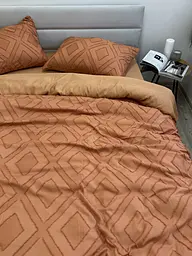 Комплект постільної білизни Ecotton Jaquard двоспальний 180х215 см помаранчевий Orange (24552)