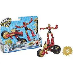 Ігровий набір Hasbro Marvel Avengers Bend and Flex Iron Man з мотоциклом (F0244) - мініатюра 5