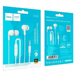 Навушники Hoco Wide universal earphones with microphone M124 - мініатюра 2