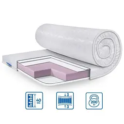 Топпер EuroSleep Simplex 150х190, безпружинний, Прямокутний