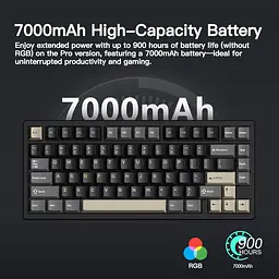 Ігрова механічна клавіатура WOBKEY RAINY 75 PRO / Три режими підключення / Kailh Cocoa Switches / Black - мініатюра 3