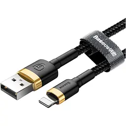 Кабель Baseus Cafule USB-A to Lightning 2m Black/Gold (CALKLF-CV1) [169521] - мініатюра 4