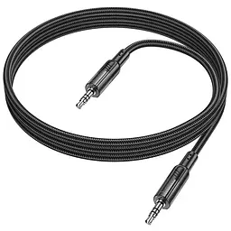 Аудіо кабель Aux Hoco UPA27 Spirit transparent (1.2m) Black - мініатюра 3