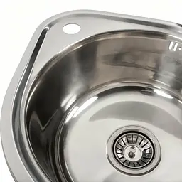 Кухонна мийка з нержавіючої сталі Platinum поліровка 4539 (0,6/170 мм), R, Polish - мініатюра 6