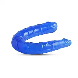 Двосторонній фалоімітатор Toyz4lovers Twin Pley, 15 см (синій) - мініатюра 4