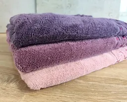 Набір махрових турецьких рушників Zeron 3 штуки 70х140 Microcotton Puanli Desen - мініатюра 5