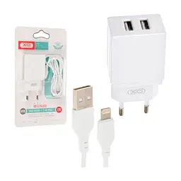 Зарядний пристрій XO L75 2USB/2.4A + Lightning White (XO-L75-L) - мініатюра 2