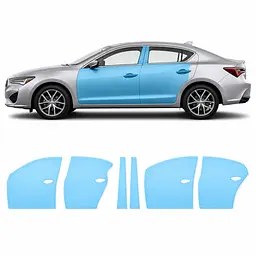 Антигравійна захисна бронеплівка за лекалами для Acura ILX I facelift 2019-2022 - зони дверей і стійки вікон