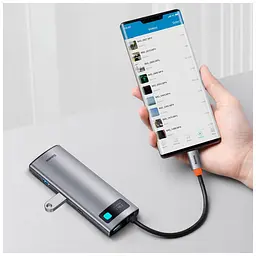 Порт-реплікатор Baseus 7-in-1 Metal Gleam Series Type-C to HDMI+USB+SD/TF Docking Station (WKWG020113) - мініатюра 11