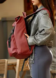 Жіночий рюкзак ролл Sambag Roll Top Zard бордо 41 x 30 x 16 см (24238005) - мініатюра 7
