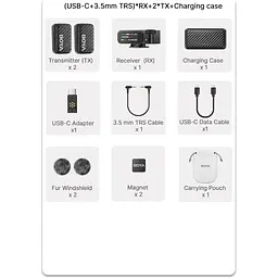 Мікрофонна радіосистема Boya BOYAMIC 2 Type-C with 2 TX + 1 RX + Charging Case [153345] - мініатюра 6