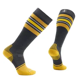 Шкарпетки чоловічі Smartwool Snowboard Targeted Cushion Stripe Extra Stretch OTC 38-41 Сірий-Жовтий - мініатюра 2