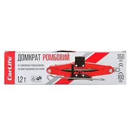 Домкрат ромбовий CarLife 1.2 т 100-350 мм з гумовою подушкою (SJ228) - мініатюра 3