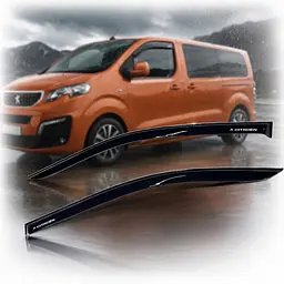 Дефлектори вікон вітровики Peugeot Traveller 2017- Скотч 3M Voron Glass