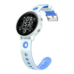 Смарт годинник дитячий Lemfo D-50 з GPS трекером, прослушкою, кнопкою SOS та геозоною Розумний годинник для дітей 4G Біло-блакитний - мініатюра 4