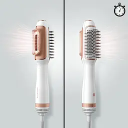 Фен-щітка Rowenta Reverso Dry&Brush 2в1, 1200Вт, 3 режими, іоніз-я, хол. обдув, насадок-2, кераміка, біло-золотистий - мініатюра 8
