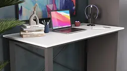 Письмовий стіл Ferrum-decor Драйв 750x1400x600 Чорний метал ДСП Біле 16 мм (FRD-103129) - мініатюра 10