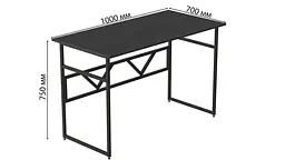 Комп'ютерний стіл Ferrum-decor Райан 75x100x70 чорний ДСП Сосна Кембра 16мм (FRD-103705) - мініатюра 3