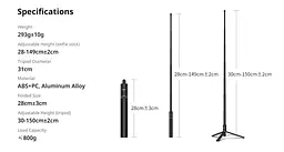 Штатив Ulanzi TT52 1.5m Tripod UV-T090GBB1 Black - мініатюра 8
