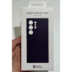 Оригінальний шкіряний чохол Samsung Vegan Leather Case для Samsung Galaxy S24 Ultra Dark Violet GP-FPS928HCAVW SM-S928 - мініатюра 2