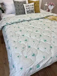 Ковдра євро стьобана зимова з волокна Aloe Vera Leri Max 21527 200х215 см біла