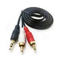 Кабель шнур TCOM 3.5 мм 2 x RCA 3 м - мініатюра 2
