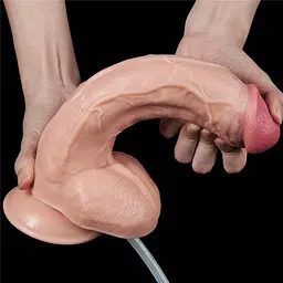 Великий фалоімітатор LoveToy Squirt Extreme що кінчає 25.4 см тілесний - мініатюра 9