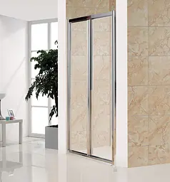Душові двері Eger Bifold 90x195 см розсувні прозоре скло профіль хром 599-029-90, прозорий, хром - мініатюра 2