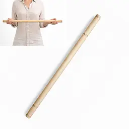 Скалка тачівка качалка дерев'яна рівна для великих пластів тіста пельменів лаваша 80 см Ø 3.5 см 88268 - мініатюра 1