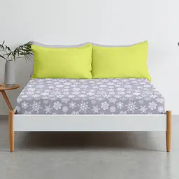 Простирадло Cosas на резинці фланель 80х160 snowflakes cs1, сірий (Flannel_SnowflakesWhiteGrey_80x160x20) - мініатюра 3
