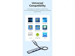 USB-хаб Vention 4in1 0.15m Grey (CKOHB) - мініатюра 2