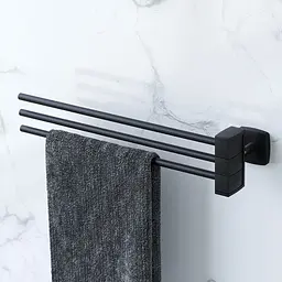 Потрійна вішалка-вертушка для рушників AM.PM Gem black A9032722 Чорний матовий - мініатюра 2