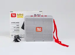 Портативна бездротова Bluetooth колонка T&G TG-311 з потужним звучанням LED-підсвічуванням та ремінцем для перенесення Сірий - мініатюра 2