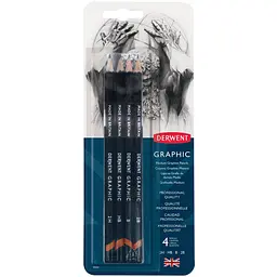 Графітні олівці Graphic Medium 4 шт Derwent