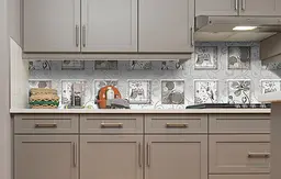 Кухонний фартух Срібні Візерунки для кухні 65х250 см Абстракція Сірий Happy Pocket Z183918 - мініатюра 2
