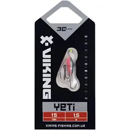 Балансир Viking Fishing Yeti Ice Jig 15mm 1.5g #22 Kingfisher Pink - мініатюра 2