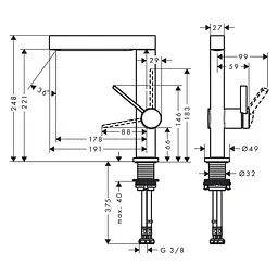 Змішувач для умивальника Hansgrohe Finoris 76060000 хром - мініатюра 2