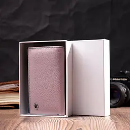 Практичний жіночий гаманець у три складання з натуральної шкіри ST Leather 19445 різнокольоровий - мініатюра 10