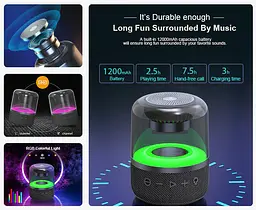 Портативная колонка ретро Kisonli LP3S PLUS Bluetooth 1200mAh 8Вт Black - мініатюра 4