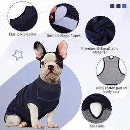 Післяопераційна попона для собак Wan Talk Recovery Suit, Dark Blue Stripe, 2XL - мініатюра 4