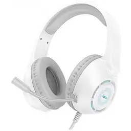 Навушники Hoco Sue headphones gaming W108 RGB підсвічування білі 6931474799425 - мініатюра 2
