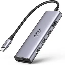 Мультипортовий адаптер - хаб Ugreen 6-in-1 Usb-C Hub Premium (60383)