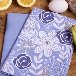 Набір рушників MirSon №632 Blue chrysanthemums 90х45 см 2 шт. (2200006740667) - мініатюра 2